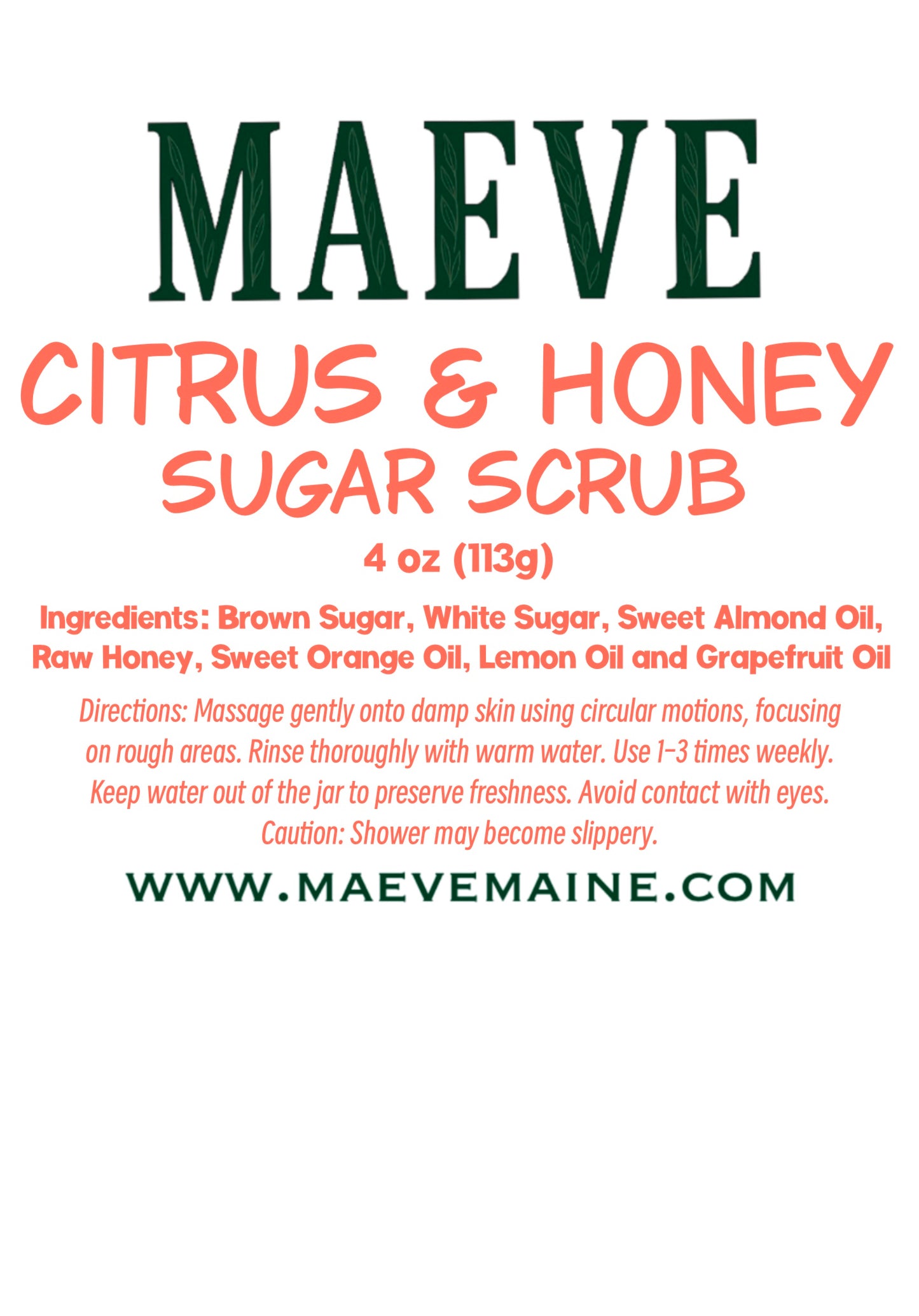 Citrus & Honey Sugar Scrub 4 oz