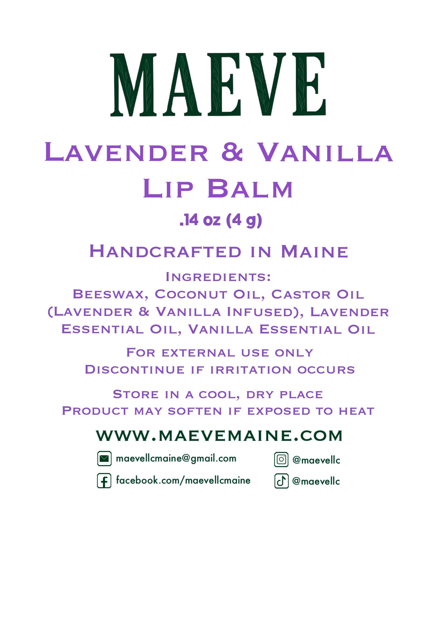 Lavender & Vanilla Lip Balm