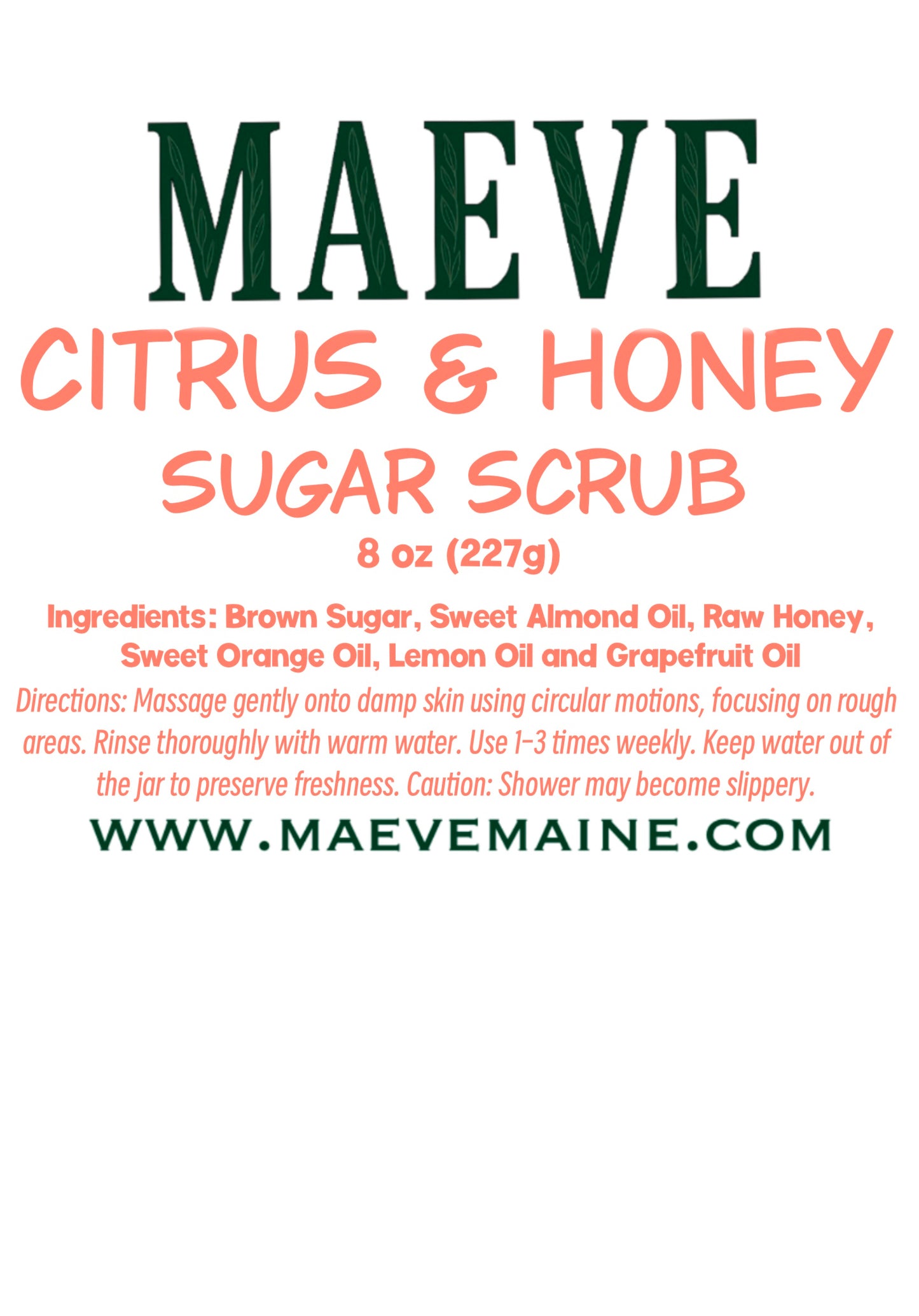Citrus & Honey Sugar Scrub 8 oz