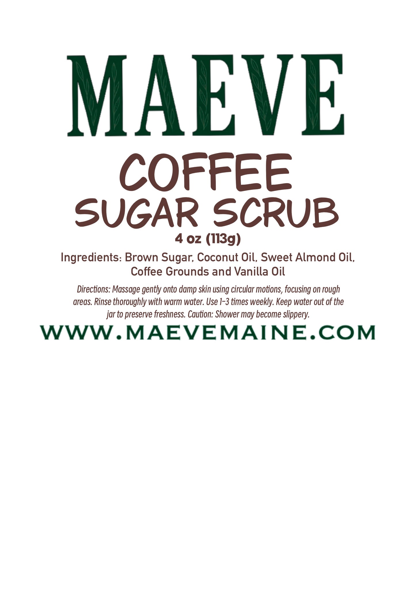 Cofee Sugar Scrub 4 oz
