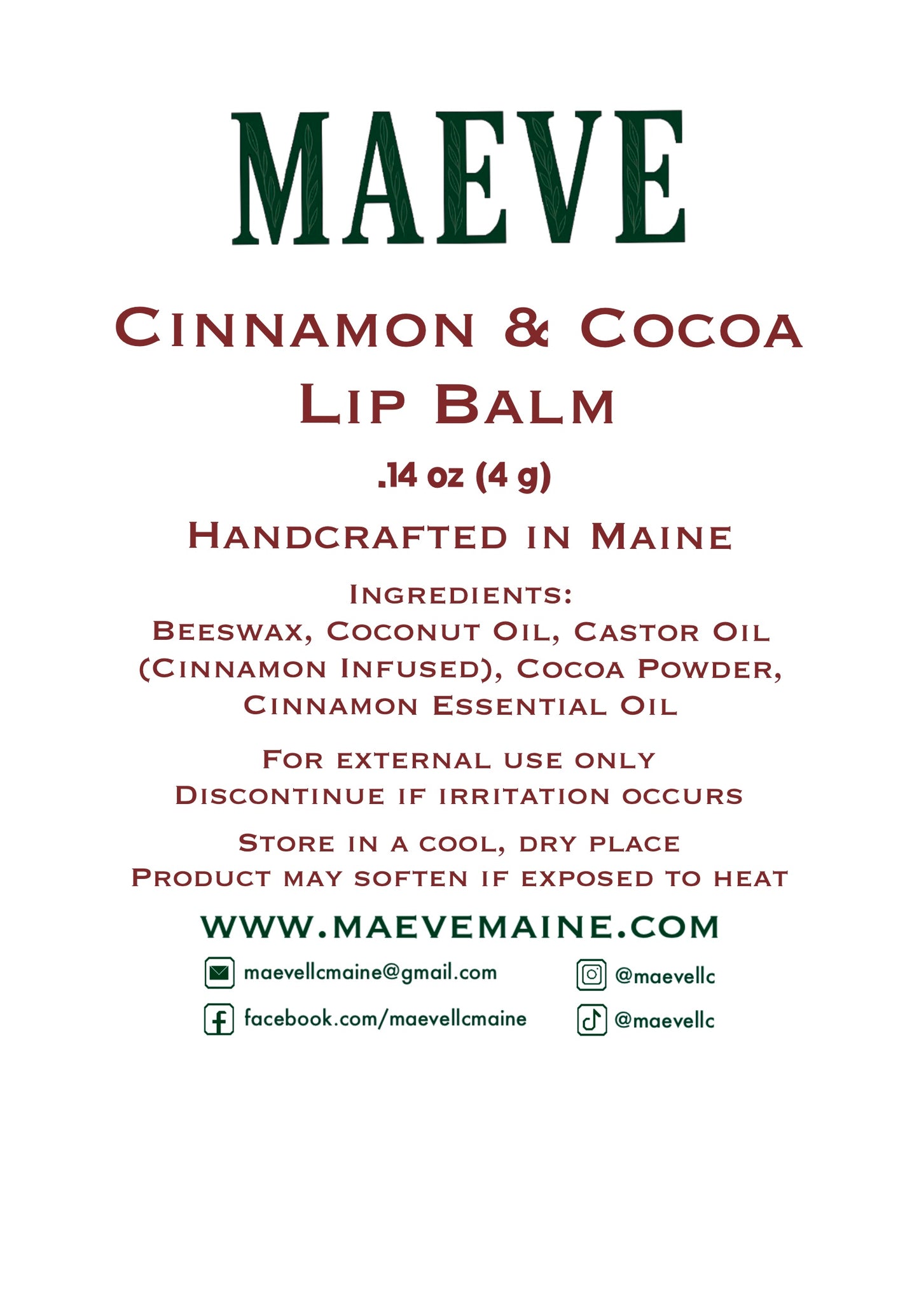Cinnamon & Cocoa Lip Balm