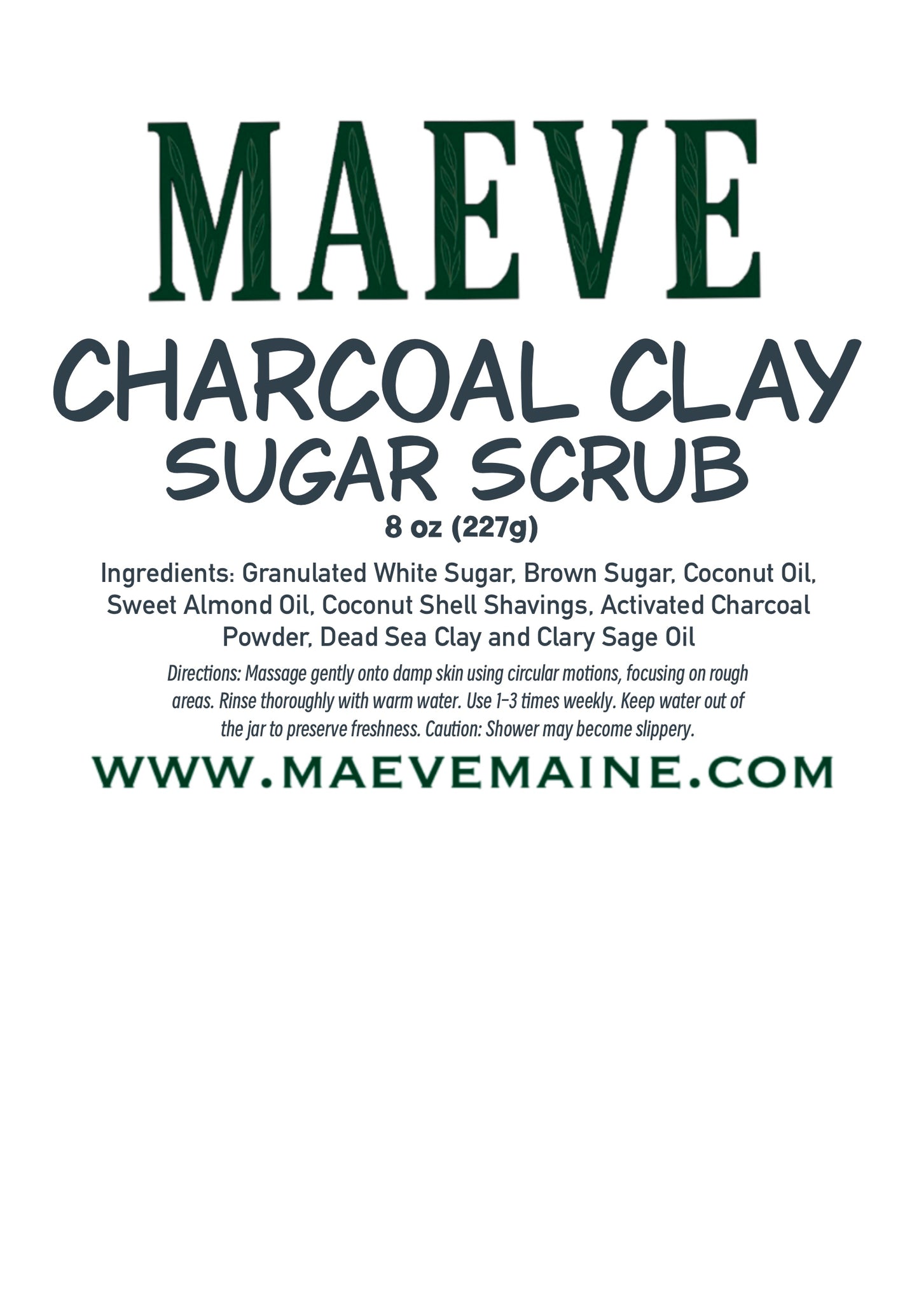 Charcoal Clay Sugar Scrub 8 oz